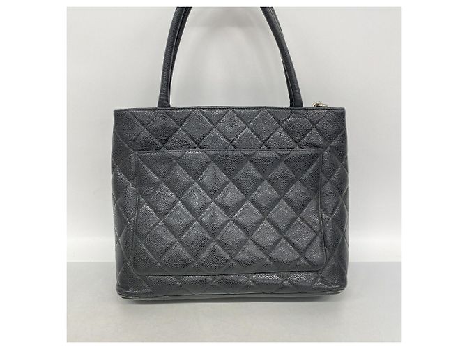Borsa Tote Chanel in pelle di vitello martellata nera - vista 10