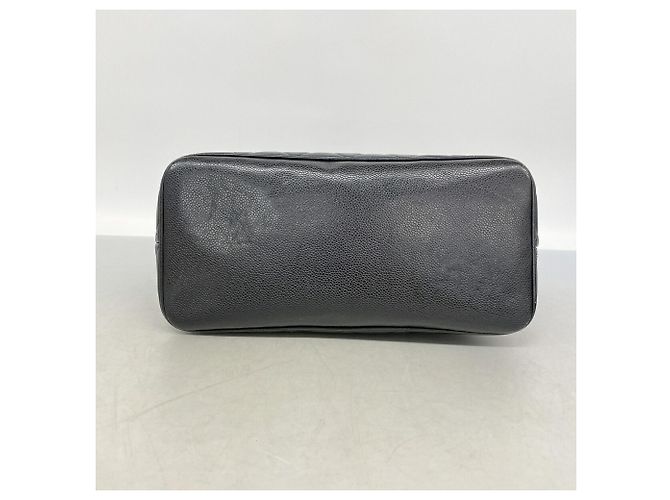 Borsa Tote Chanel in pelle di vitello martellata nera - vista 3