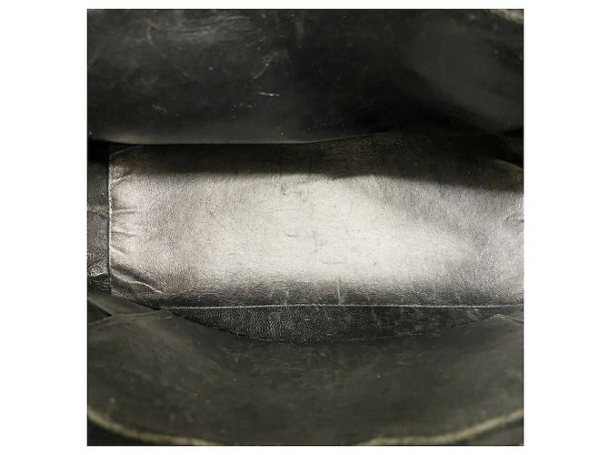 Borsa Tote Chanel in pelle di vitello martellata nera - vista 4