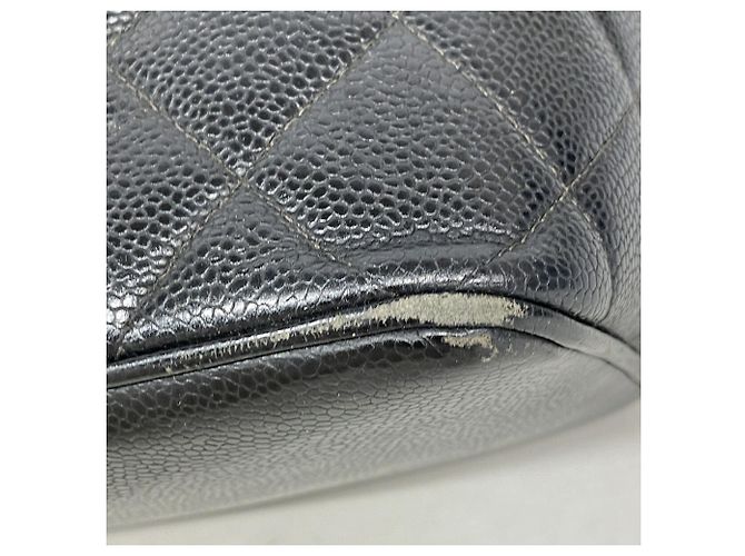 Borsa Tote Chanel in pelle di vitello martellata nera - vista 6