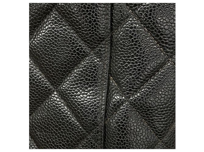 Borsa Tote Chanel in pelle di vitello martellata nera - vista 8