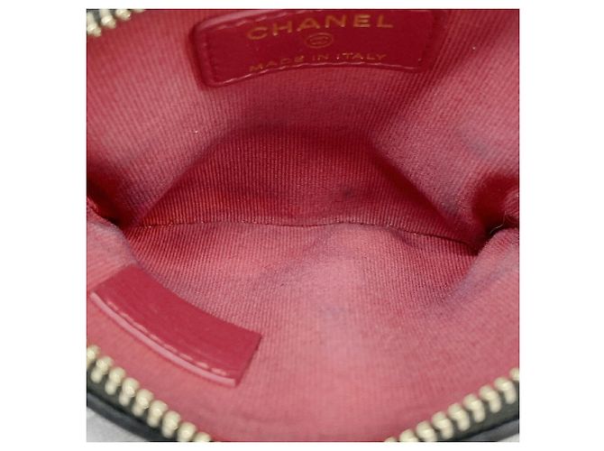 Portamonete Chanel in pelle d'agnello nera - vista 3