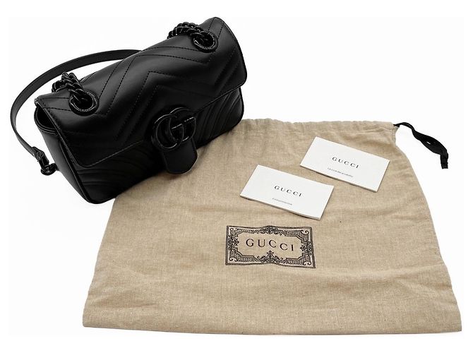 Borsa a tracolla Gucci GG Marmont Small matelassé con catena - vista 15