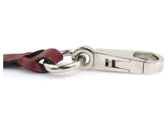 Hermès Cordon de cou en cuir rouge Hermes - vue 3