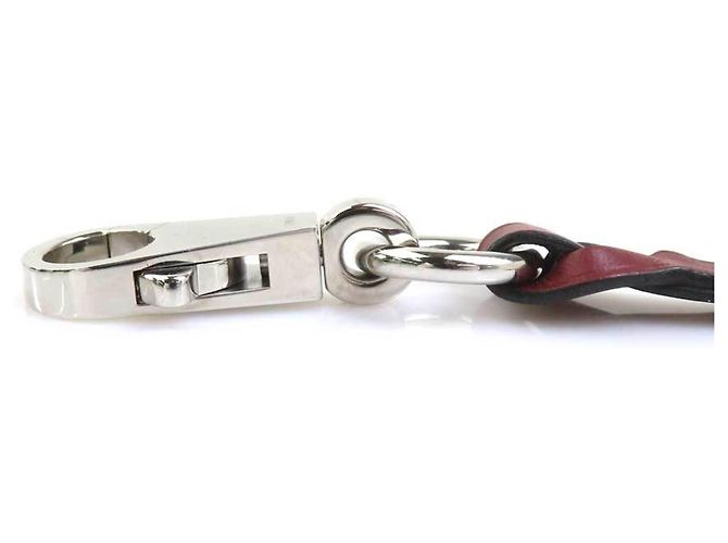 Hermès Cordon de cou en cuir rouge Hermes - vue 4