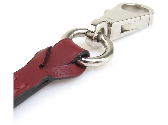 Hermès Cordon de cou en cuir rouge Hermes - vue 5