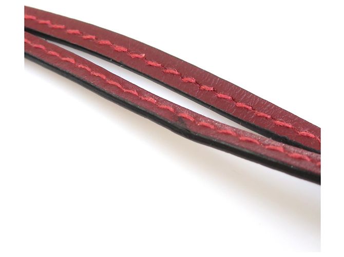 Hermès Cordon de cou en cuir rouge Hermes - vue 6