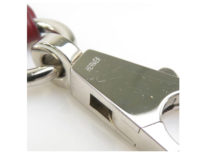 Hermès Cordon de cou en cuir rouge Hermes - vue 8