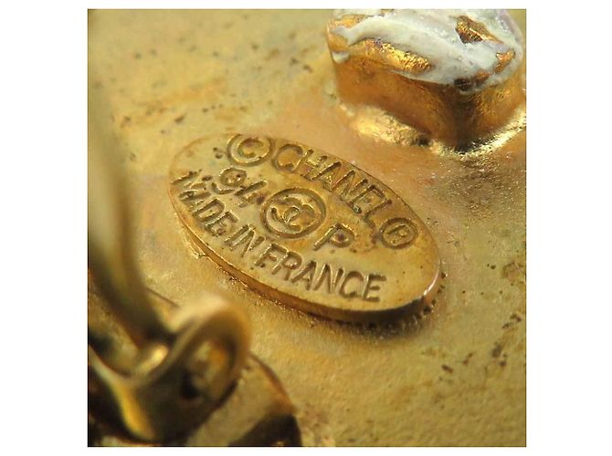 Orecchini a clip Chanel Oro e Bianco - vista 16