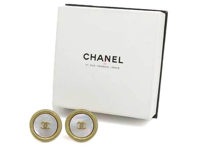 Orecchini a clip Chanel Oro e Bianco - vista 17