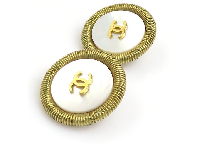 Orecchini a clip Chanel Oro e Bianco - vista 4