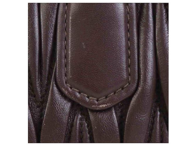 Borsa a mano Miu Miu in pelle marrone - vista 11