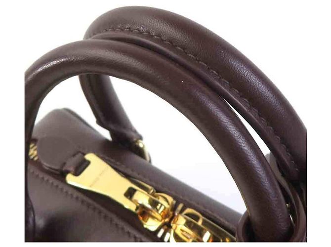 Borsa a mano Miu Miu in pelle marrone - vista 13
