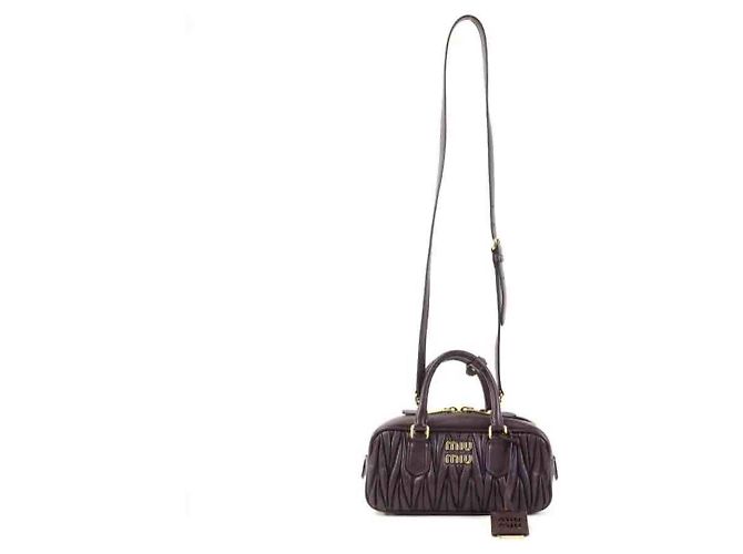 Borsa a mano Miu Miu in pelle marrone - vista 15