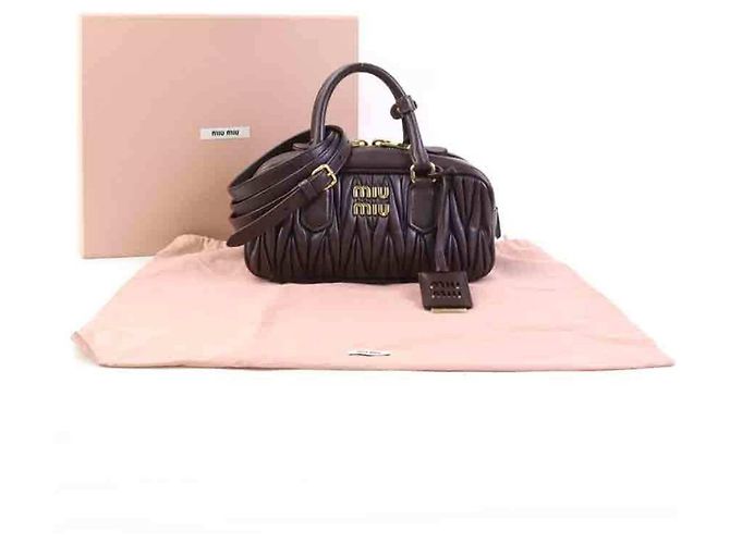 Borsa a mano Miu Miu in pelle marrone - vista 17