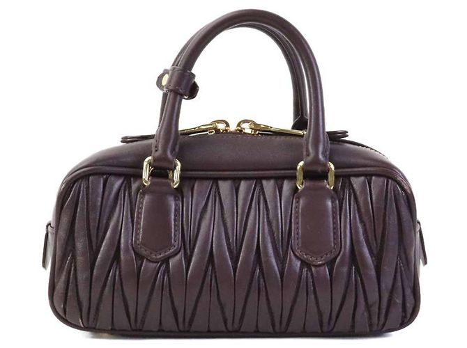 Borsa a mano Miu Miu in pelle marrone - vista 3