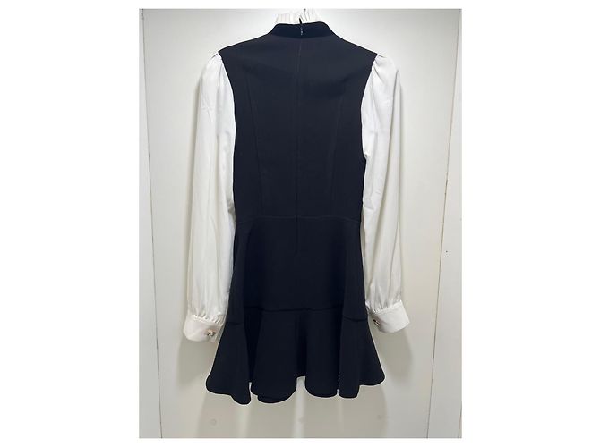 Autre Marque Glamoda Style schwarz-weißes Kleid mit Rüschen - Ansicht 3