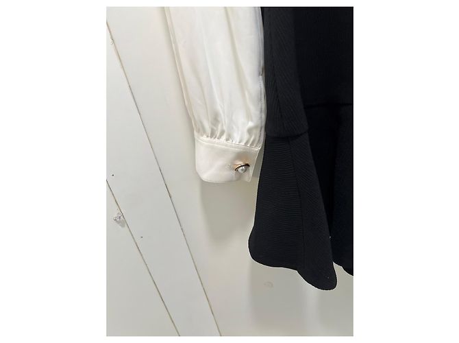 Autre Marque Glamoda Style schwarz-weißes Kleid mit Rüschen - Ansicht 6