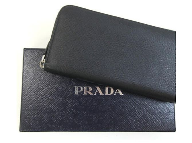 Prada Black Leather Long Wallet - view 10
