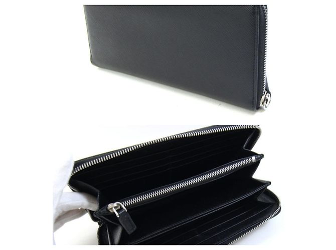 Prada Black Leather Long Wallet - view 2