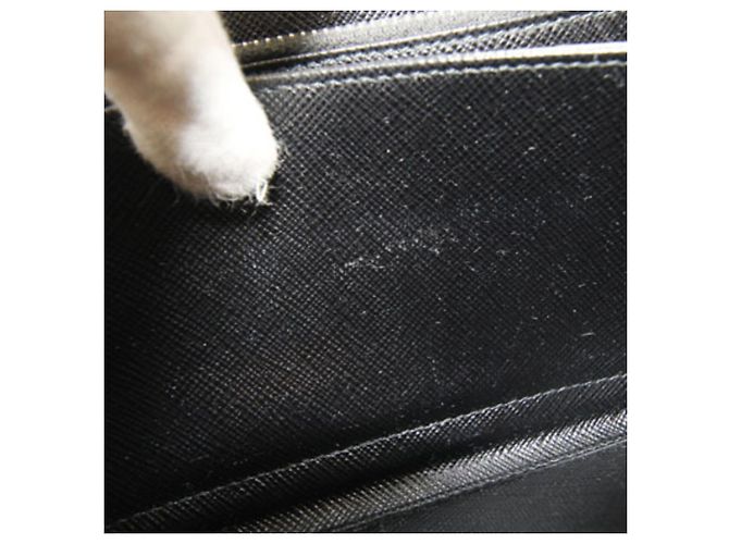 Prada Black Leather Long Wallet - view 6