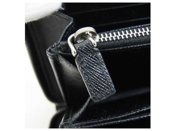 Prada Black Leather Long Wallet - view 9