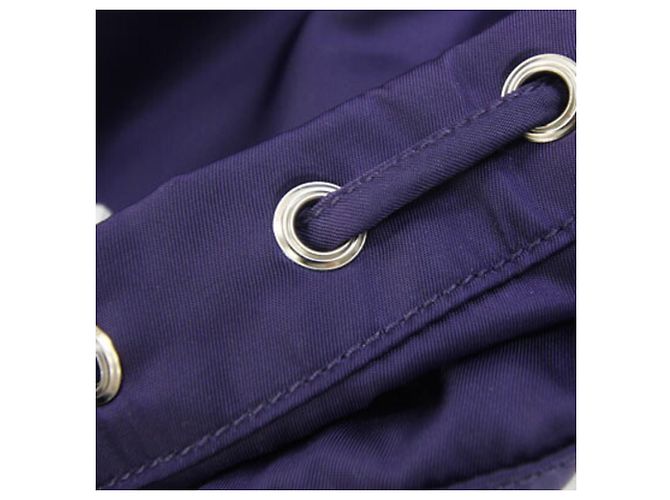 Borsetta pouch Prada in nylon e pelle viola - vista 8