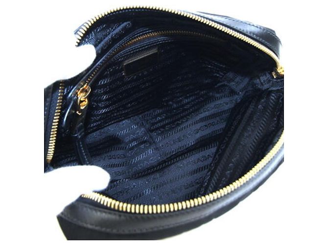 Borsa a tracolla Prada in nylon e pelle nera - vista 3