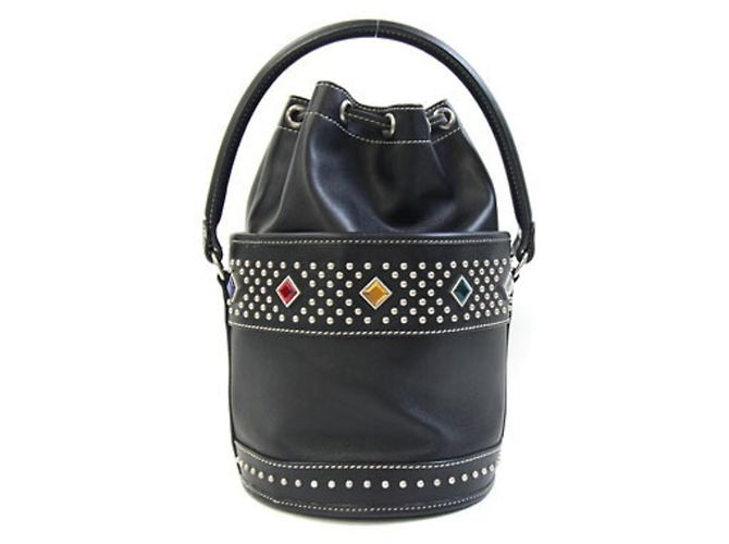 Autre Marque Borsa Saint Laurent Bias Mall in pelle nera - vista 2
