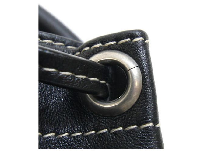 Autre Marque Borsa Saint Laurent Bias Mall in pelle nera - vista 7