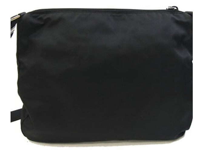 Borsa a tracolla Prada in nylon e pelle nera - vista 2