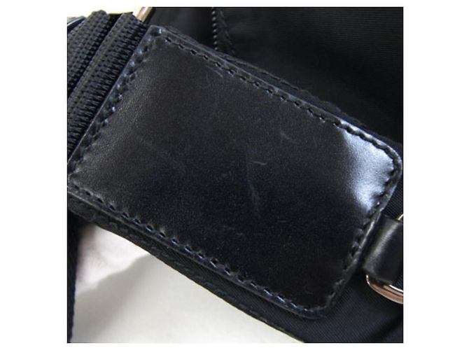 Borsa a tracolla Prada in nylon e pelle nera - vista 7