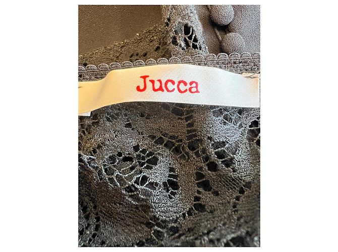 Autre Marque Jucca kurzes schwarzes Spitzenkleid - Ansicht 6