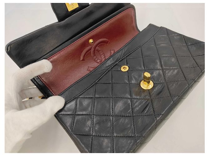 Chanel Classic Timeless Double Flap Quilted Lambskin Small - vista 7