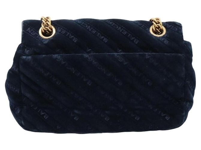 Balenciaga BB Chain Round Quilted Velvet Large - vista 2