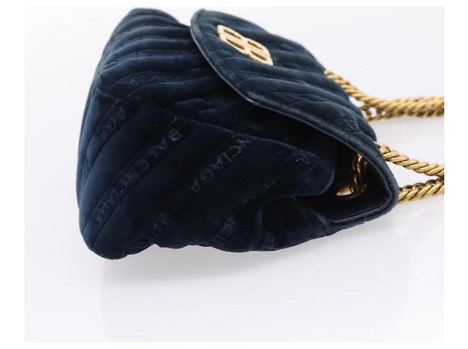 Balenciaga BB Chain Round Quilted Velvet Large - vista 4