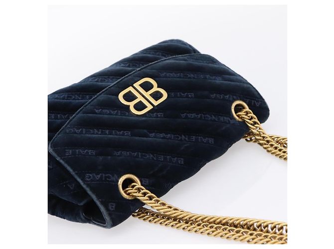 Balenciaga BB Chain Round Quilted Velvet Large - vista 6