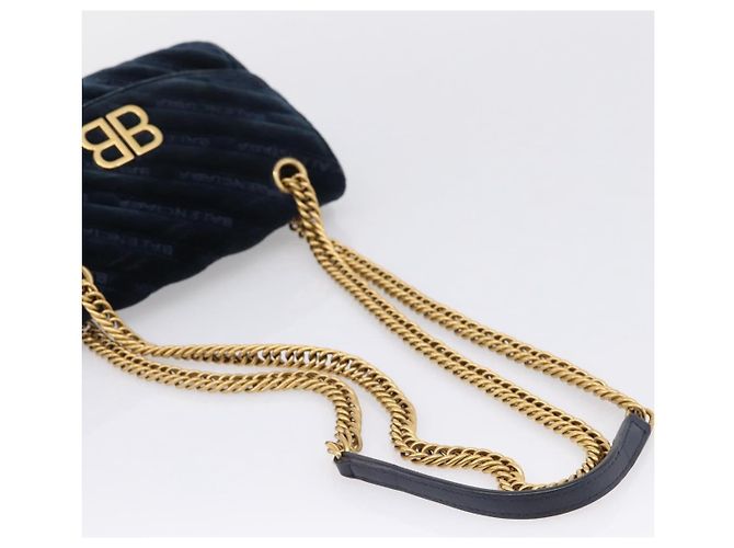 Balenciaga BB Chain Round Quilted Velvet Large - vista 7