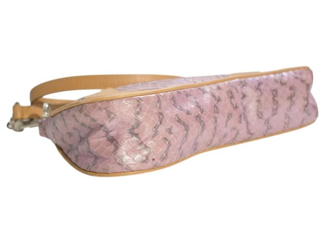 Bolsa Pochette Prada em Pele de Python Rosa Metálico - vista 10