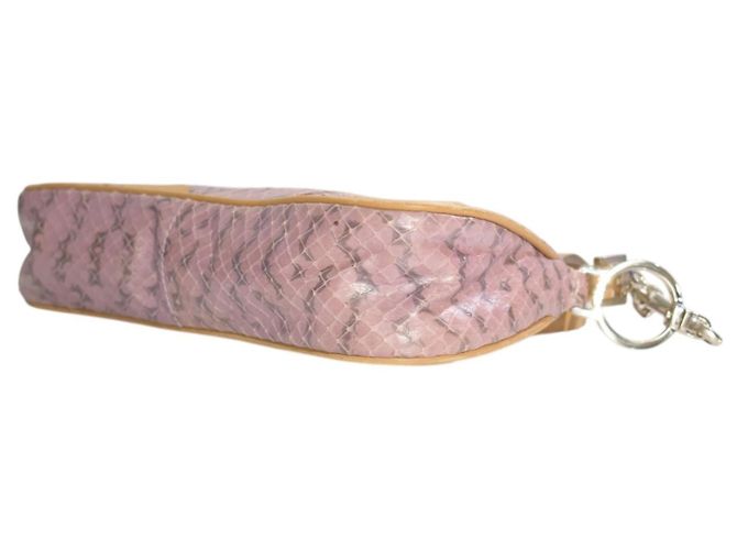 Bolsa Pochette Prada em Pele de Python Rosa Metálico - vista 11