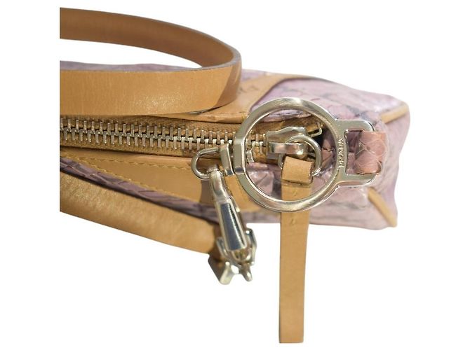 Bolsa Pochette Prada em Pele de Python Rosa Metálico - vista 13