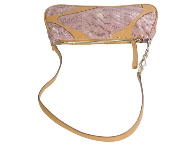 Bolsa Pochette Prada em Pele de Python Rosa Metálico - vista 7