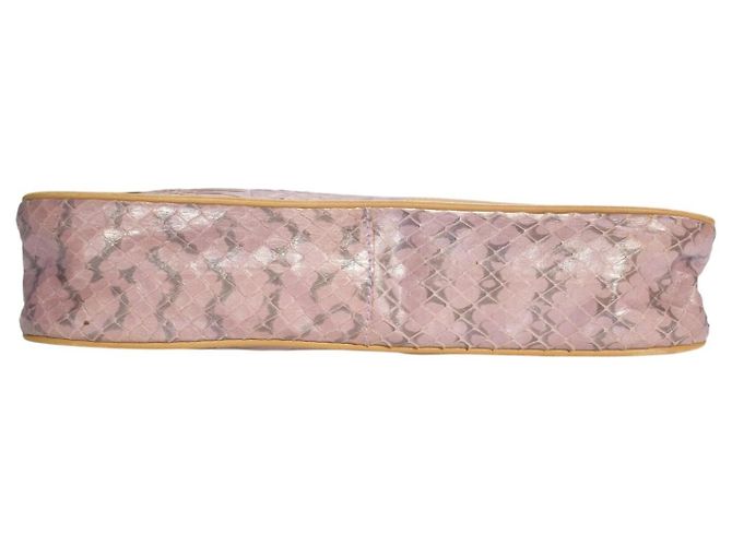Bolsa Pochette Prada em Pele de Python Rosa Metálico - vista 8