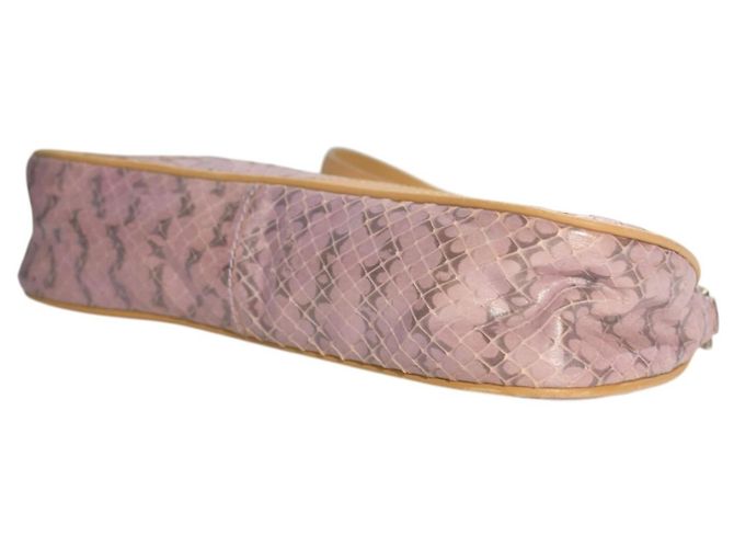 Bolsa Pochette Prada em Pele de Python Rosa Metálico - vista 9