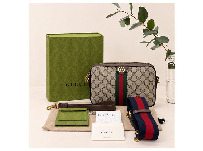 Gucci Ophidia Borsa Camera GG Supreme Canvas Marrone - vista 2
