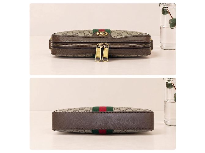 Gucci Ophidia Borsa Camera GG Supreme Canvas Marrone - vista 5