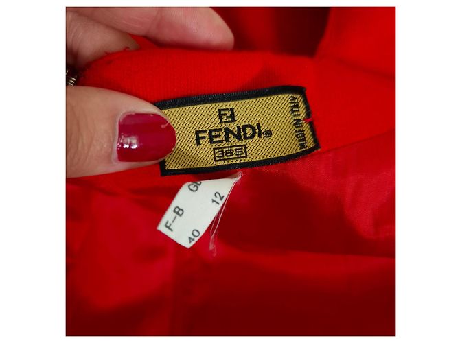 Fendi Vintage Rotes Wollkleid - Ansicht 3