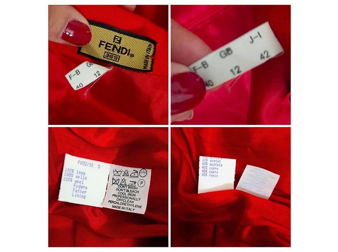 Fendi Vintage Rotes Wollkleid - Ansicht 8