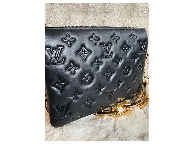 Louis Vuitton Coussin BB Borsa a Mano Pelle Nera Monogram Empreinte - vista 11