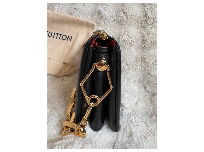 Louis Vuitton Coussin BB Borsa a Mano Pelle Nera Monogram Empreinte - vista 4